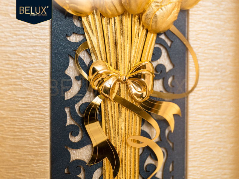 Tranh hoa Tuylip dát vàng 24k 26x13cm